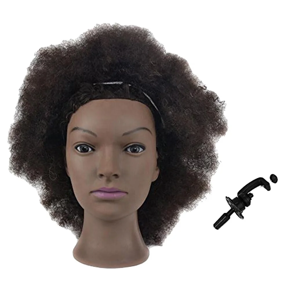 African dark skin training mannequin    head for hair stylist