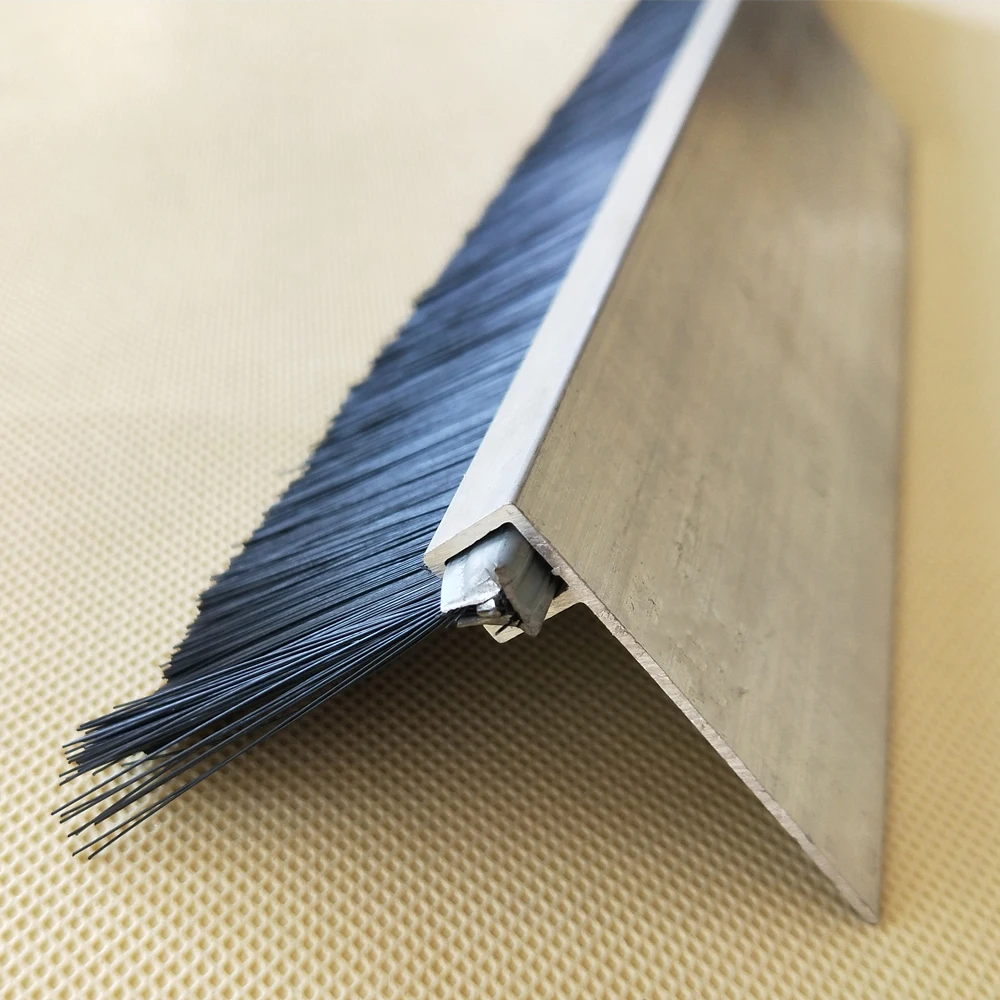 Industrial Customized Door Sweep Weather Metal Channel Strip Brush With Nylon Fiber