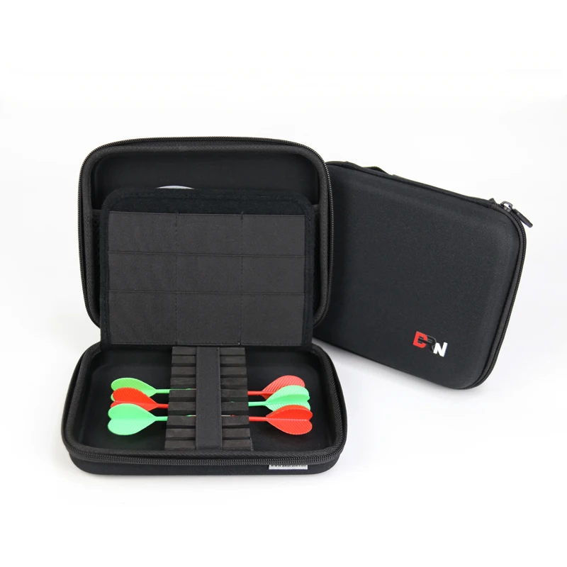 Custom Logo PU Leather Darts Cases Travel Carrying Box Hard EVA Large Darts Case Bag with Insert EVA and Pockets for dart shaft