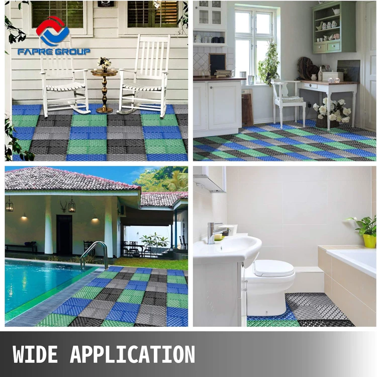 18mm Thick DIY Durable Interlock Pp Garage Tiles Indoor Outdoor Usage in Remove Dust and Drain Water