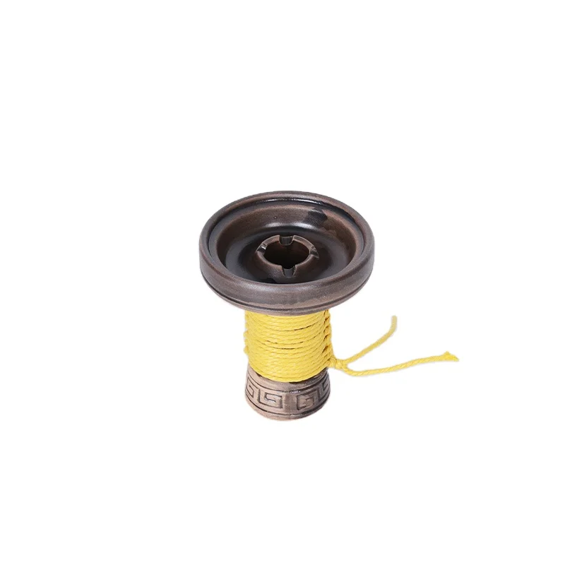 High Quality Ceramic Cylindrical Winding Rope Thick Edge Shisha Pot Hookah Accessories