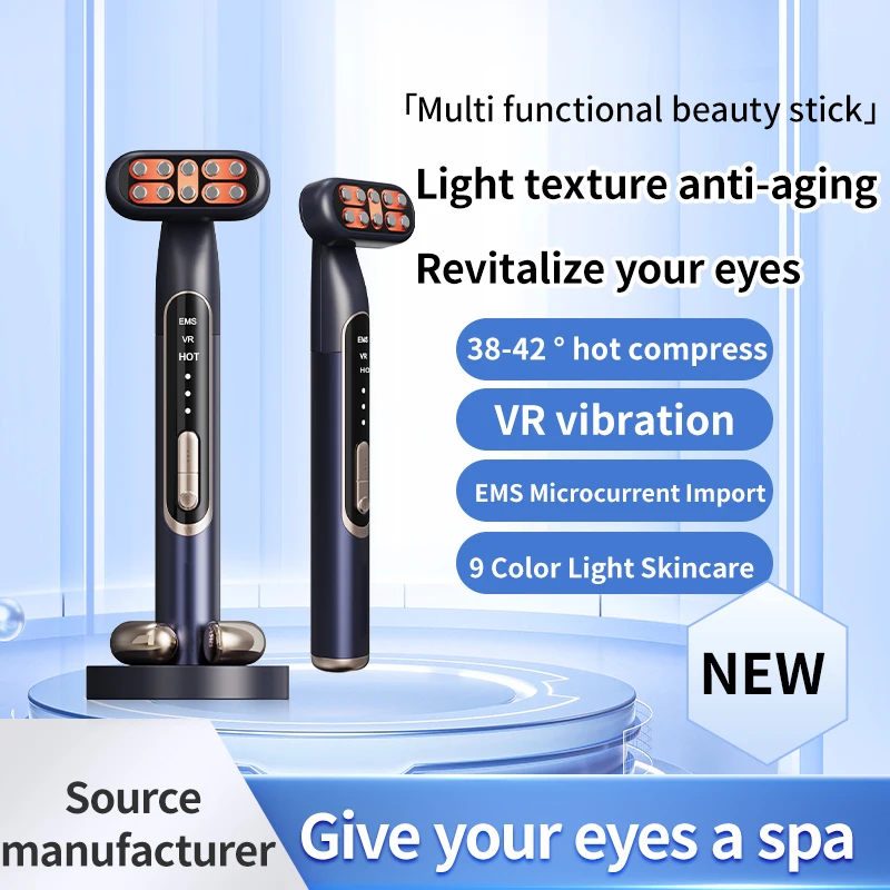 New Arriving Rechargeable Facial Eye Lip Beauty Lifting Device LED Eye Beauty Device Dark Circle Eye EMS Heating