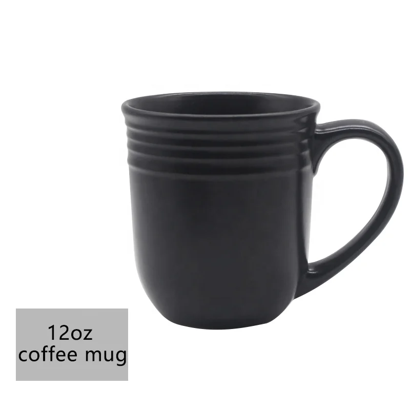 Eco friendly nordic tableware dinner plate 4 user home black embossed ceramic dinnerware set