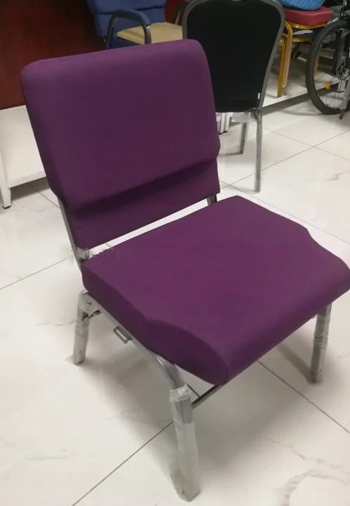Wholesale Cheap Stackable Theater Chairs Interlocking Fabric Upholstered Church Chair for Sale