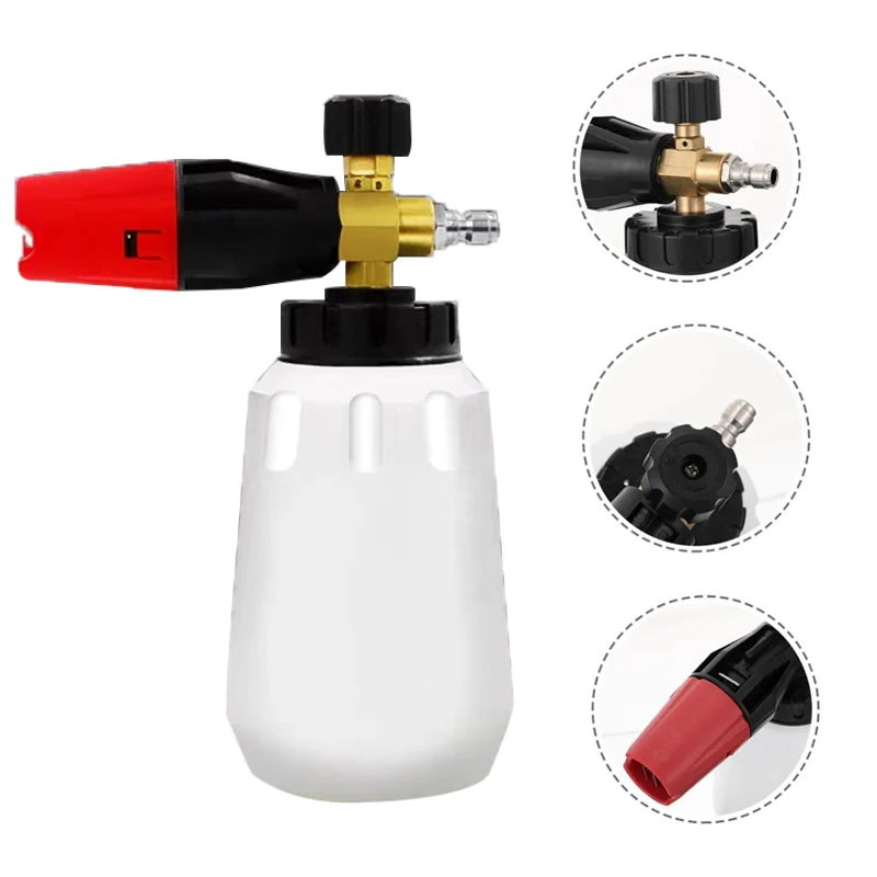 Foam Cannon For Pressure Washer Transparent Bottle Heavy Duty Quick Connect High Pressure Snow Foam Lance