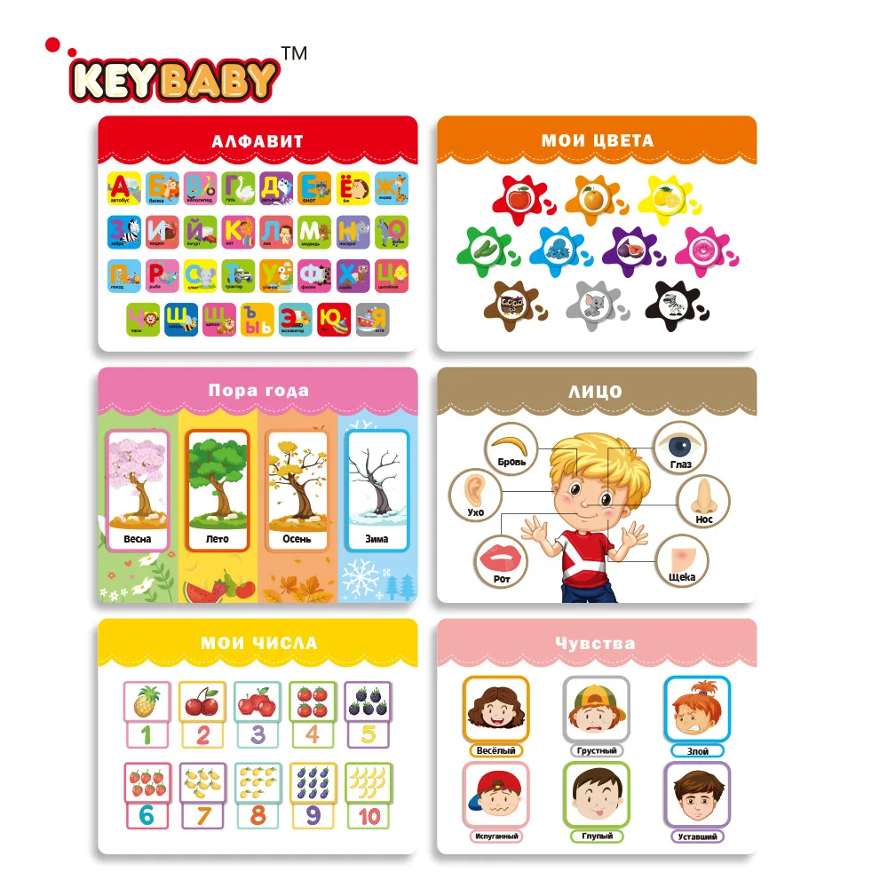 Лидер продаж русская Тихая книга Keybaby многократно наклеенная для детей дошкольного обучения обучающие игрушки