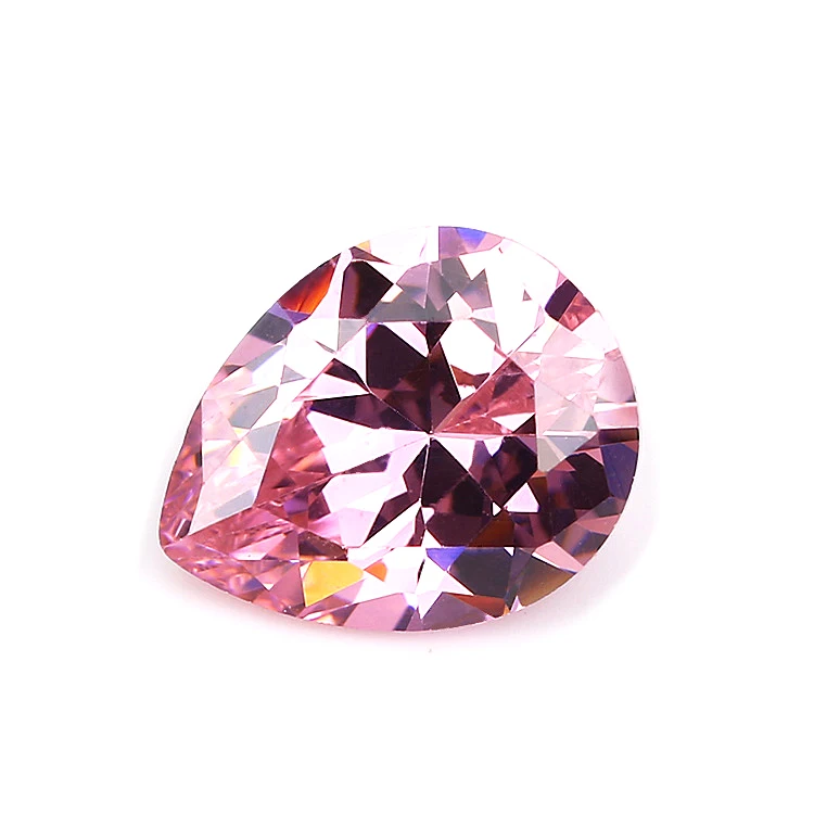 China Factory price Wholesale diverse 3A Quality pink garnet colors cz stone Pear cut 5x3mm 9x6mm Synthetic cubic zircon