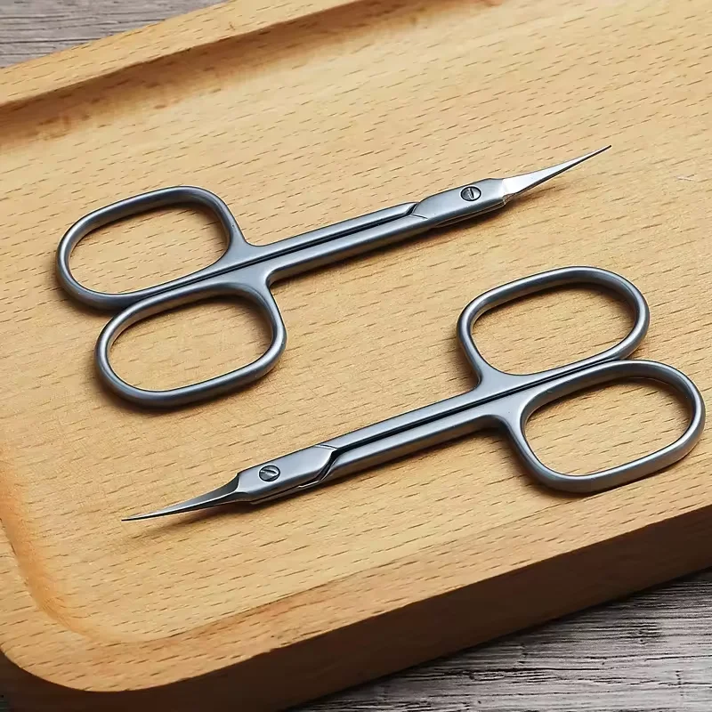 Stainless Steel Professional Cuticle Cutter Manicure Russian Curved Tip Nail Scissors For Dead Skin