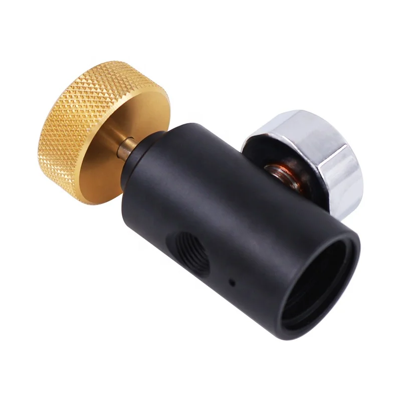 Paintball CO2 ASA Adapter On/Off with 3000psi Gauge