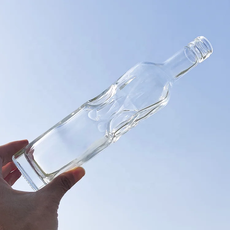 Glass Bottle Manufacturing Plant Custom Beverage Bottle Screw Cork Water Small Frosted Decorative Soda Juice 300ml Glass Bottle