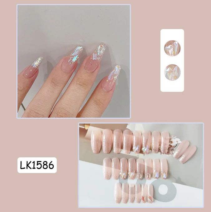 2022 Wholesale Faux Ongles Cheap Nails Arc French Styles Nails Long Coffin Custom Luxury Artifical Fingernails French Nails