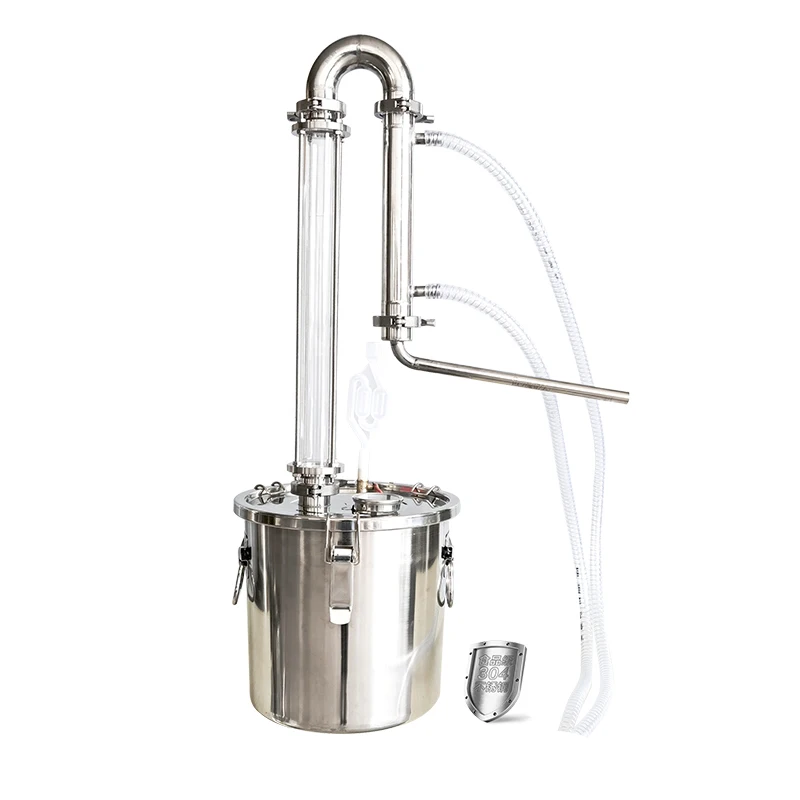 12L 304 stainless steel Household Alcohol Distiller Vodka Whiskey rum distiller Crystal copper mesh reflux column Private winery