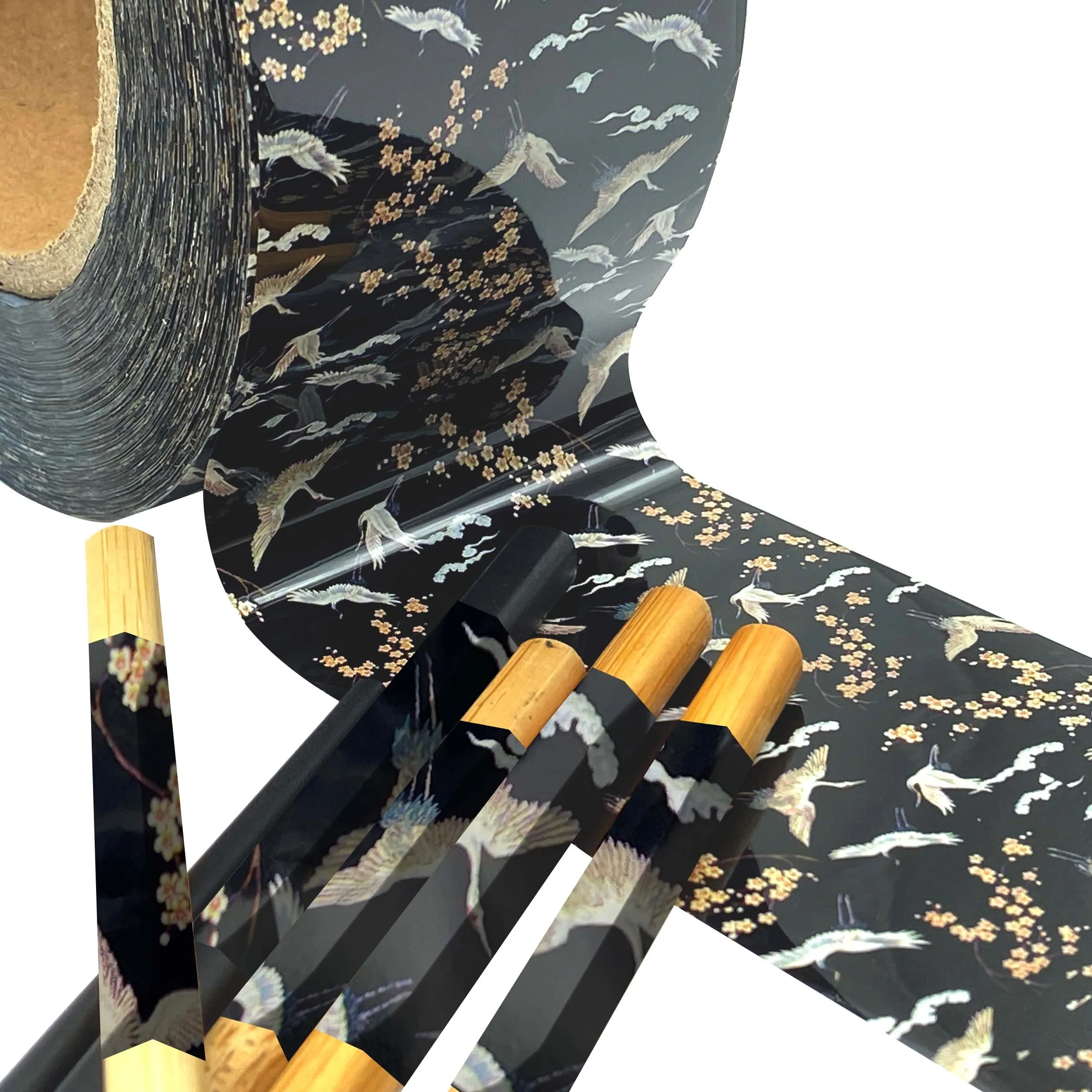 Heat transfer film wood chopstick printing