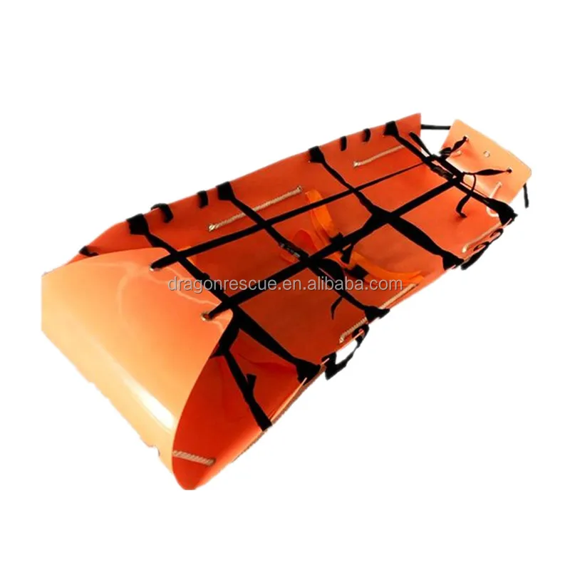 Orange Plastic Portable Emergency Equipment Foldable Rescue Waterproof Roll Stretcher For First Aid