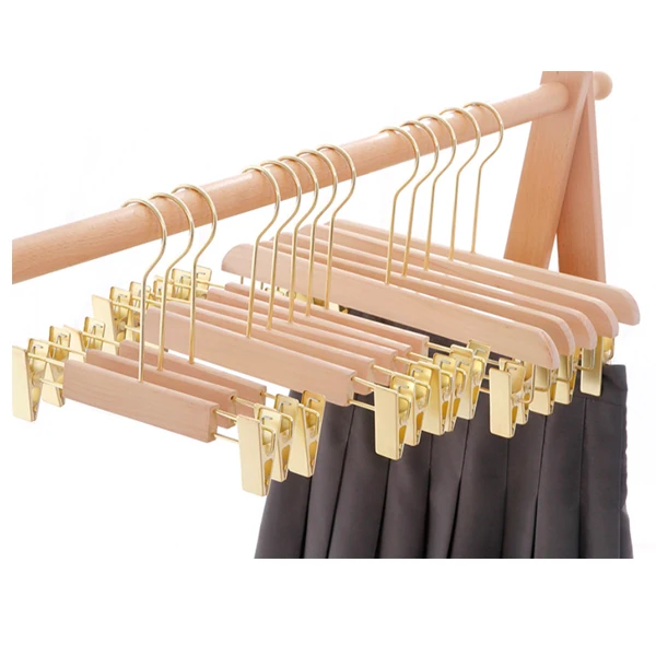 Oem и ODM под заказ деревянная вешалка с напечатанным логотипом розовым золотом