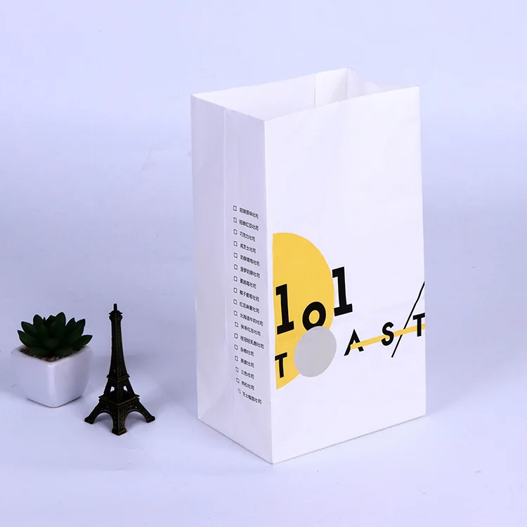JAHOO Custom logo greaseproof takeaway kraft packaging fast food paper bags for barbecue fried chicken