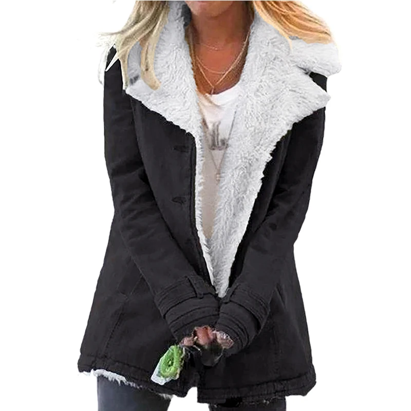 2020 Autumn Winter High Quality Jacket Lapel Collar All Denim Wool Warm Winter Coat