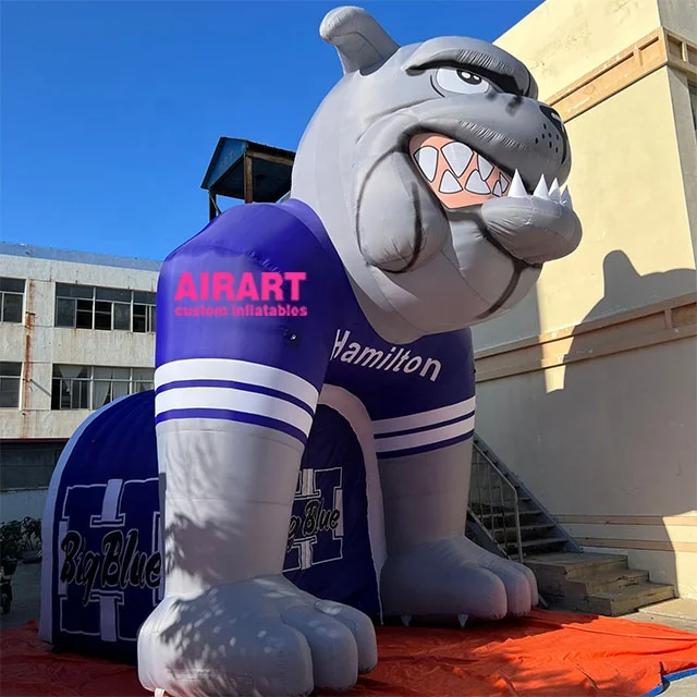 Sporting Event Inflatable Bulldog Tunnel Custom Made Inflatable Mascot Tunnel
