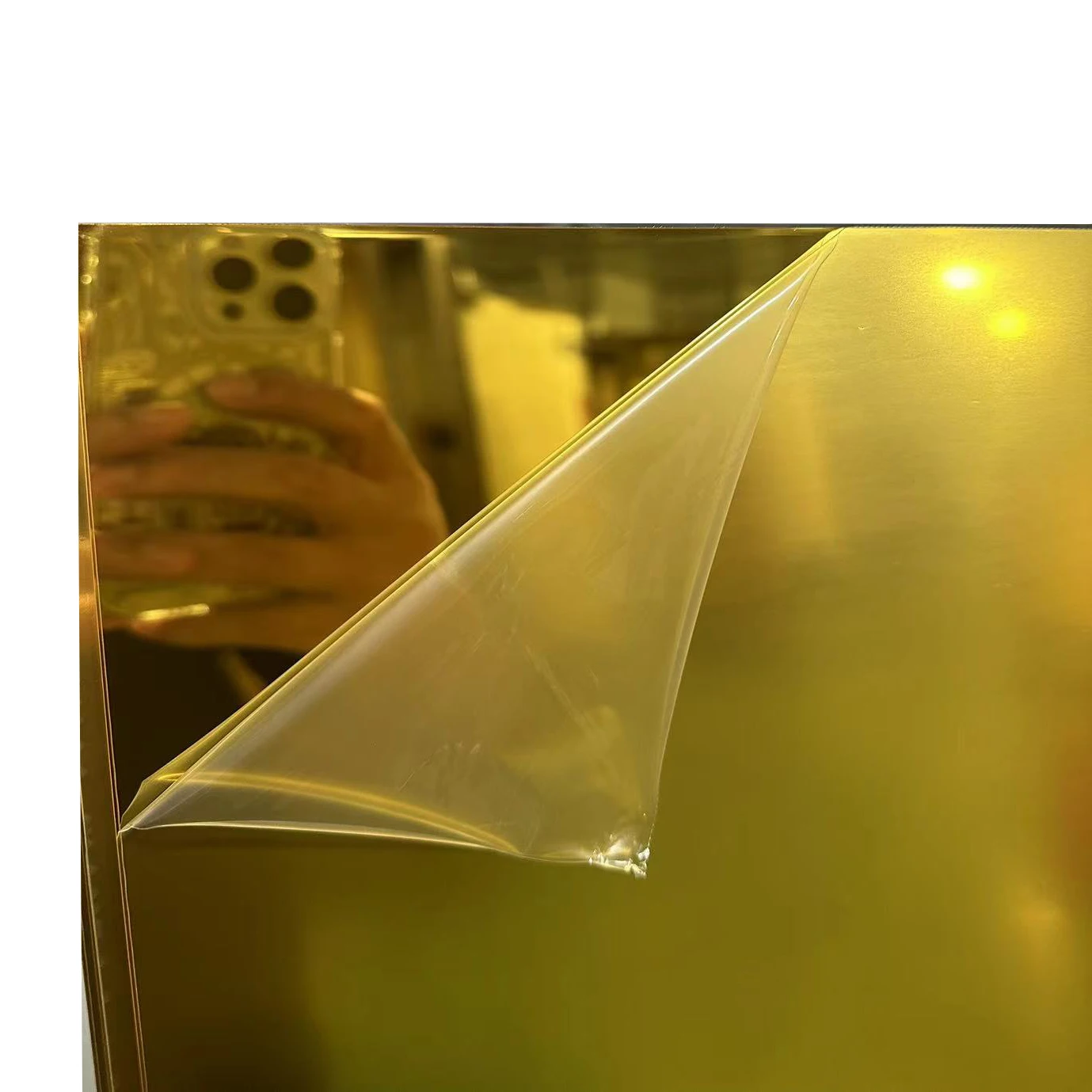 High Reflective Gold Acrylic Mirror Sheet Hard Surface Frameless Mirror Acrylic Gold Two Way Plastic Silver Mirror Sheet