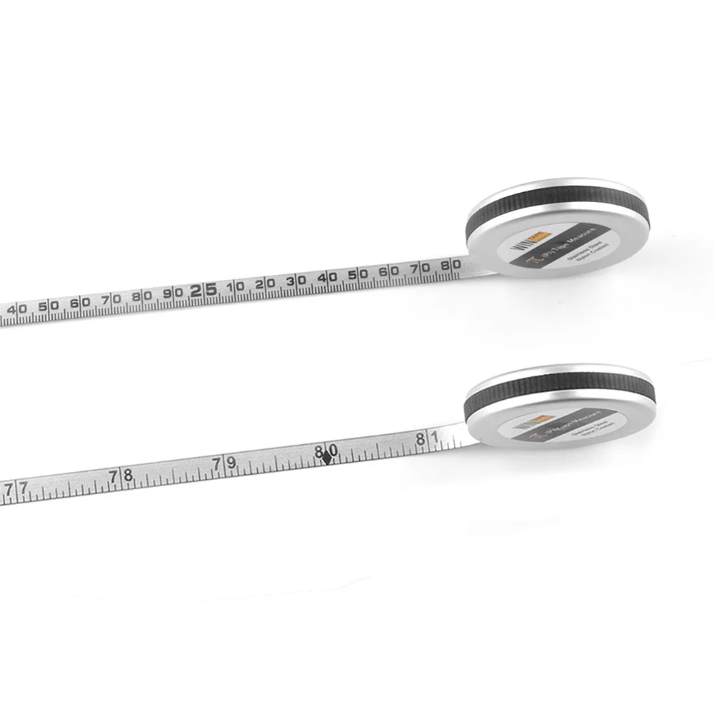 Stainless Steel Small Tape Measure, Mini Retractable Dual Sided 80 Inch/2M Measuring Tape, Silver Measure Tape