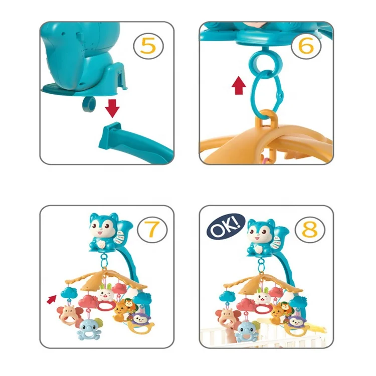 Baby Crib Bell OEM Remote Control Musical Crib Mobile with Projection  Baby 6 a 12 Months   Bed Bell Music Toys