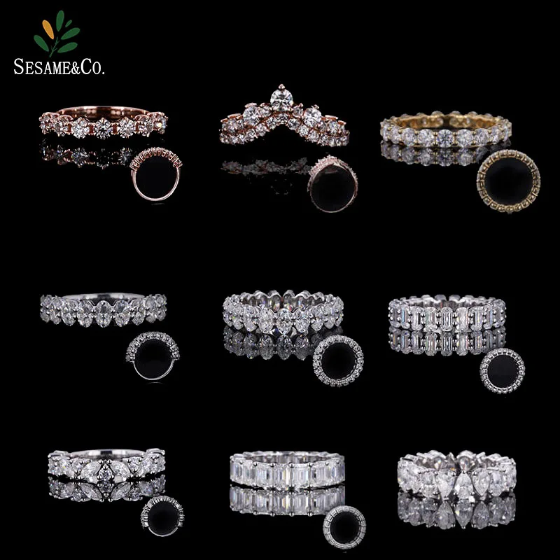 Factory Custom moissanites diamond jewelry 9K 10K 14K 18k soild gold engagement wedding ring