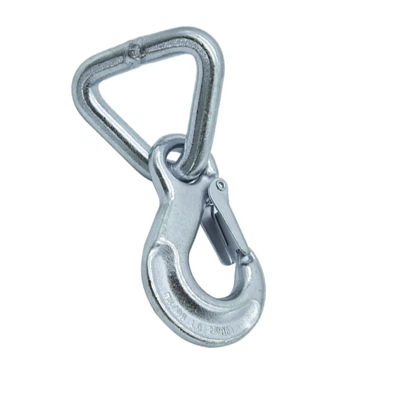 RY Rigging Hook Heavy Duty Forged Steel Lifting Safety Hooks with Triangle Ring for 2 inch Belt Cargo Hoisting & Security