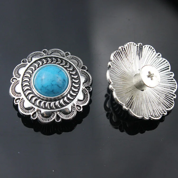 Высокое качество Новая мода цветок DIY Western Conchos с камнем для кожаного кошелька