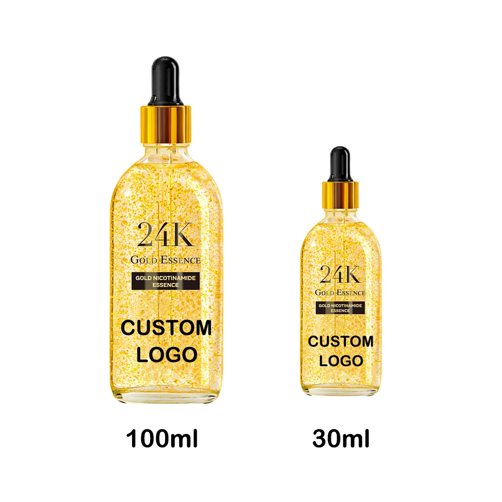 OEM Nourishing and hydrating primary hyaluronic acid liquid Moisturizing Essence 24k gold essence