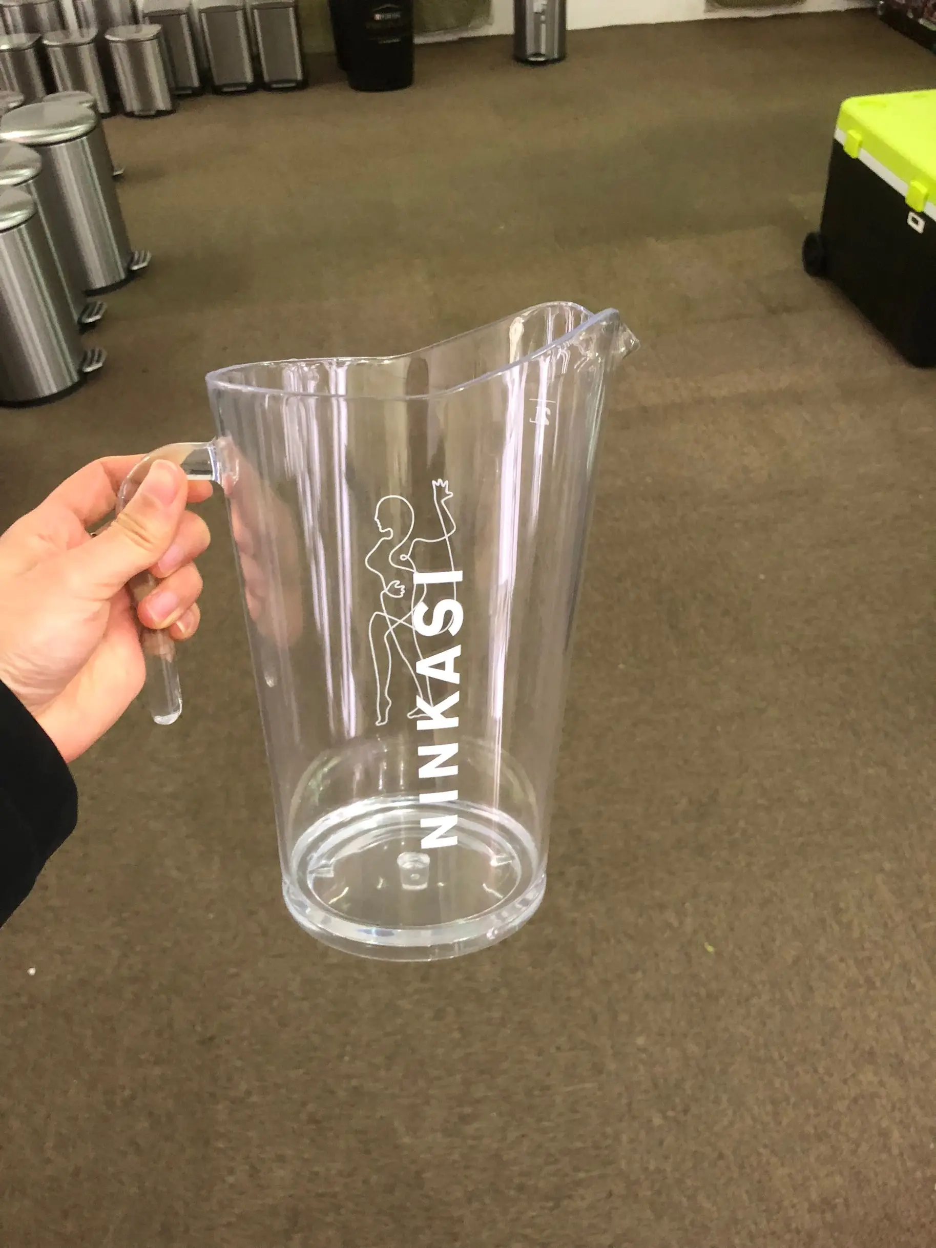 Custom logo 60oz stackable plastic pitchers promotional cooler plastic beer water plastic jug