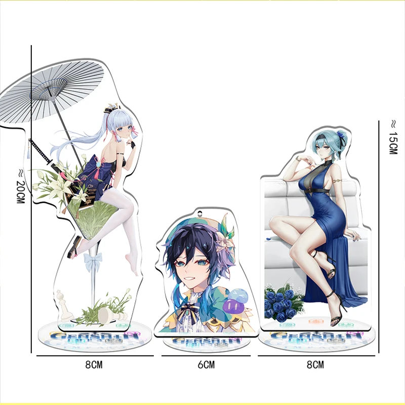 8CM Genshin Impact Diluc Jean Lisa Tartaglia Paimon game toys Acrylic Stand figures keychain pendant decoration for player