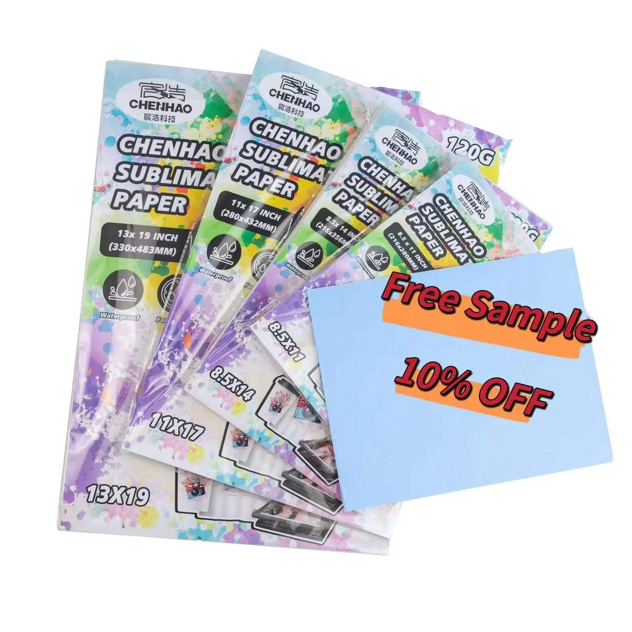 Free 8.5x11 8.5x14 11x17 13x19 A3 A4 size sample water slide decal sublimation paper halloween pattern