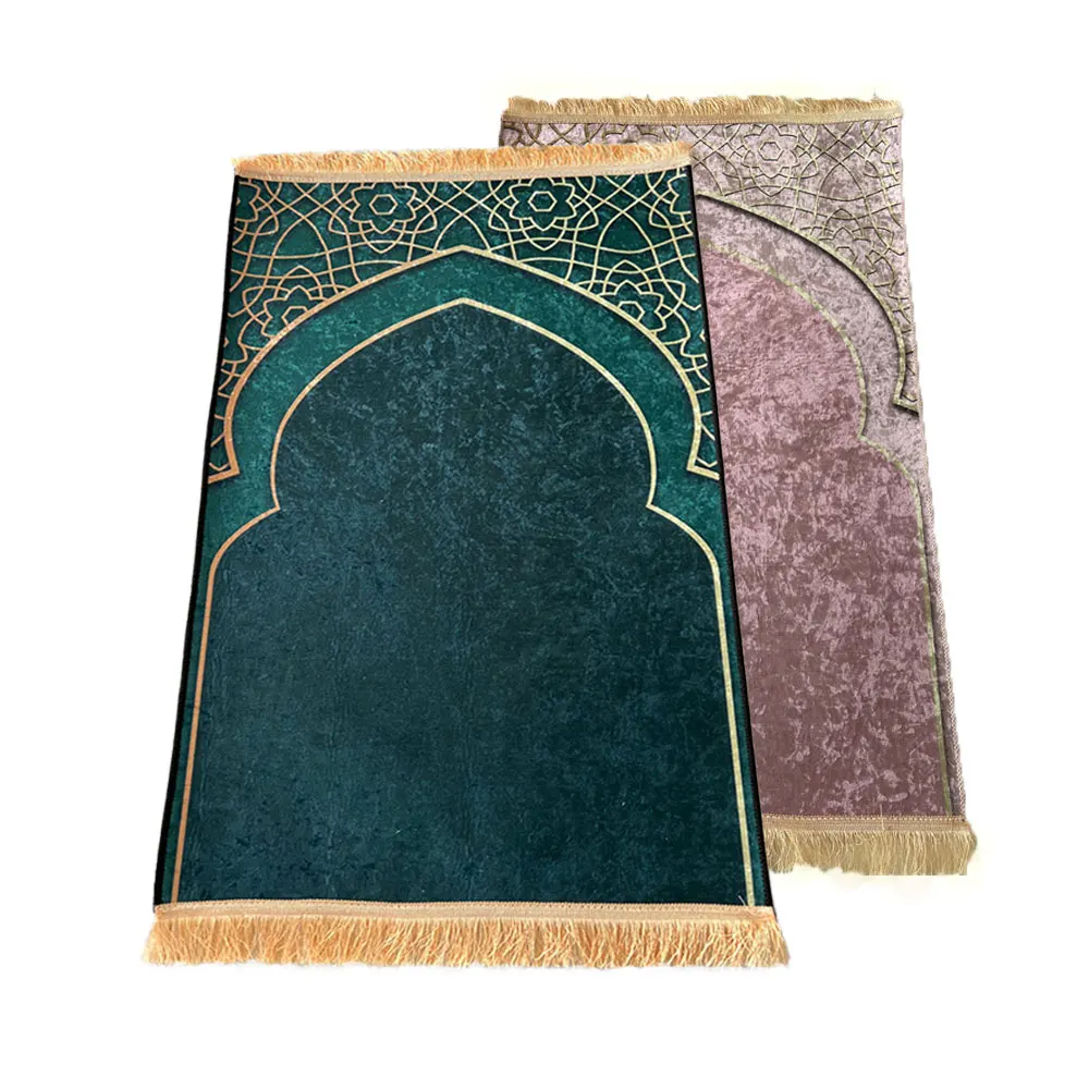 Молитвенный коврик для мусульманского Рамадана фланелевый ковер поклонения на коленях ковры пола с тиснением нескользящий мягкий портативный дорожный