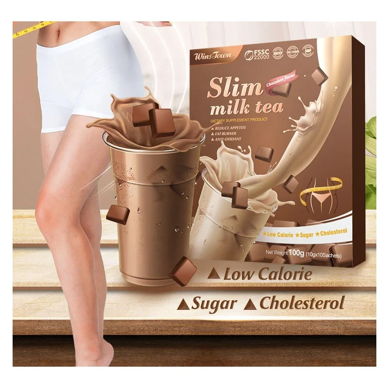 Chocolate flavor diet milk  tea Fast Weight Loss Flat Tummy detox slim milk tea belly fat burn