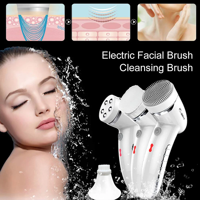  Facial Cleansing Brush 360 Degree Rotation Mini Face Cleaner Deep Pore Blackhead Cleaning Machine Electric