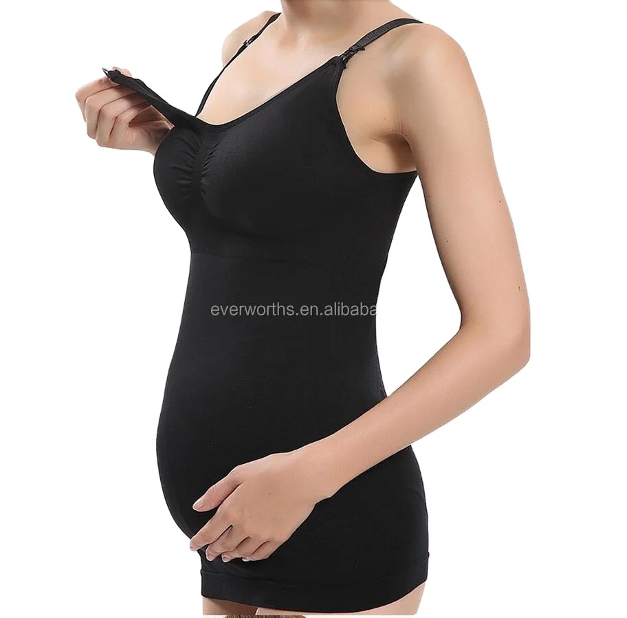 Women breastfeeding top seamless nursing cami with built in and removable cups