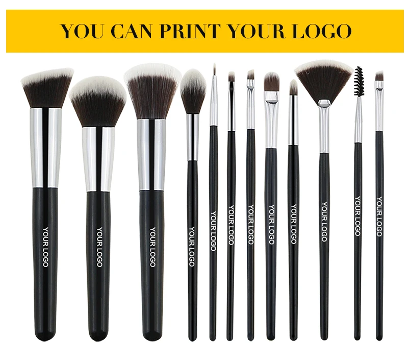 ST FUTURE 12pcs Luxury Vegan MakeUp Tools Custom Logo Privately Label Makeup Brushes Foundation Brush Set