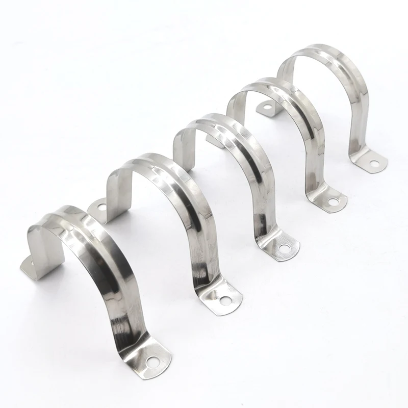 High Quality 304 Stainless Steel Rigid U Shaped Strap Clip Conduit Ring U Type Pipe Saddle Clamps For Fixing Supporting