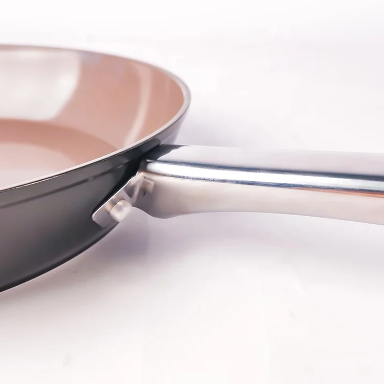 Wholesale Durable Ceramic Coating Forged Aluminum Non-stick Fry Pan with Stainless Steel Handle