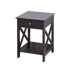 wholesale MDF design modern style corner end coffee table side table with drawer