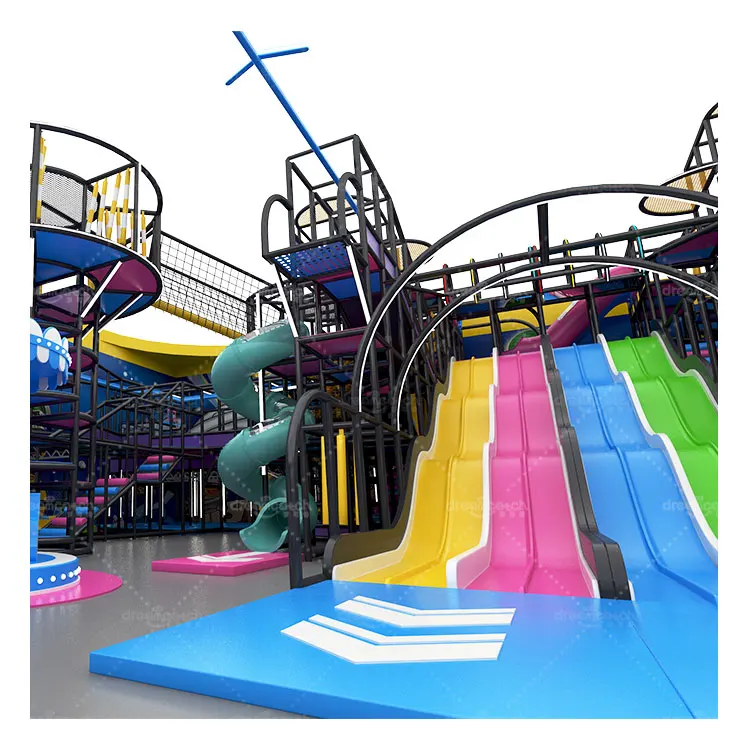Large Plastic Slides Amusement Park Commercial Children Indoor Playground Kids Softplay Equipment