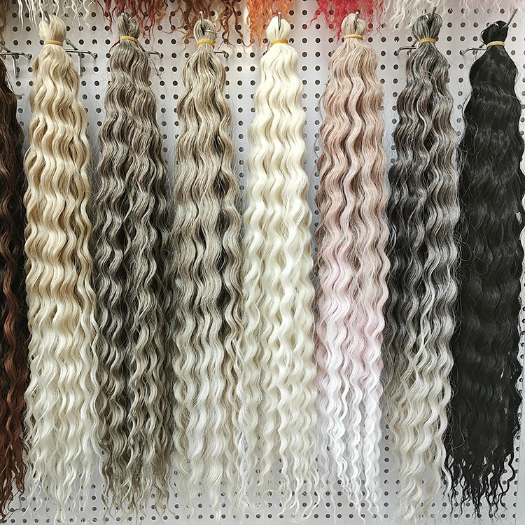 Hot Selling Russian 22 Inch 30inches Long Crochet Braids Ariel Hair Synthetic Ariel Curl Ocean Wave Braiding Hair Ariel Curl Hai