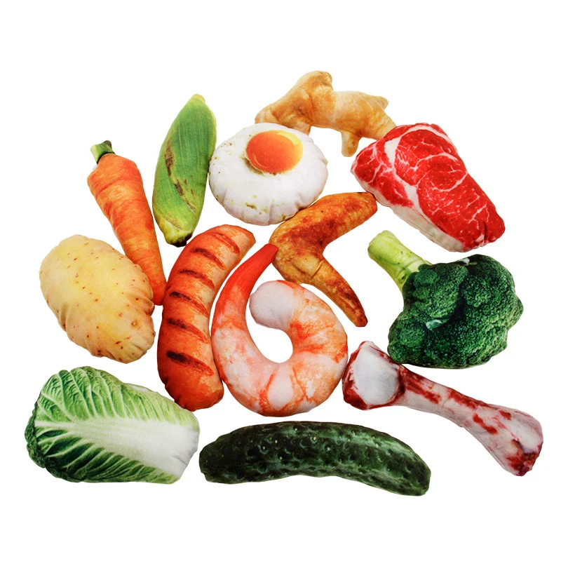 Wholesale Pet Supplies Simulation Fruits And Vegetables Premium Tough Inside Dog Toys Chewable Dog Bite Toys Plush Dog Toys