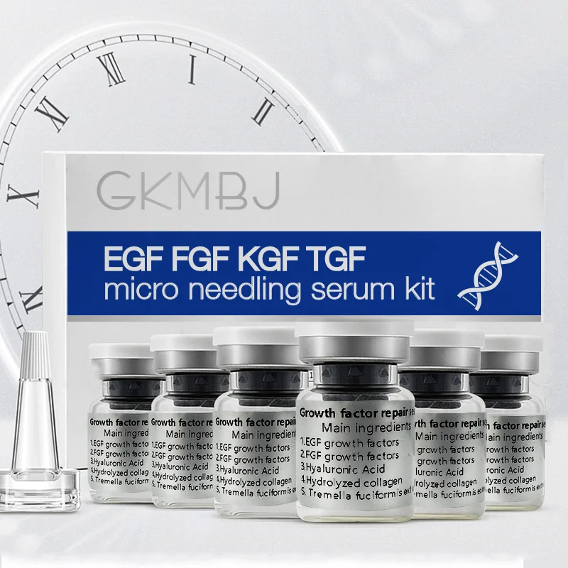 biological fermented stem cell ampoule mesotherapy collagen peptide EGF FGF KGF TGF growth factors microneddling serum kit set