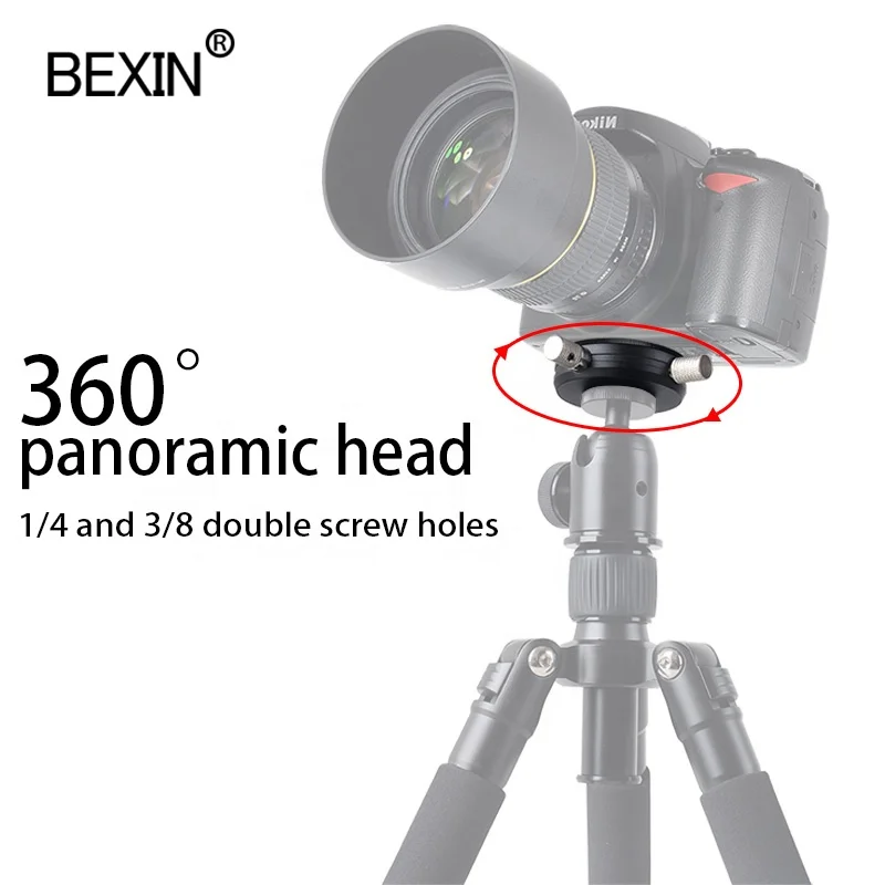 
BEXIN Universal dslr camera tripod accessories portable Panoramic Swivel 360 Degree Horizontal rotation photography head Mount 