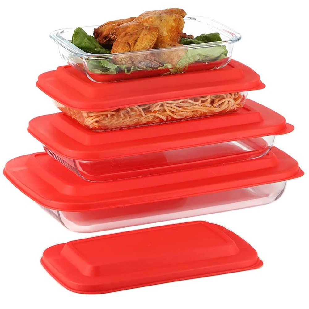 Горячая Распродажа, безопасная посуда для микроволновой печи, посуда для выпечки, сковорода для выпечки из боросиликатного стекла