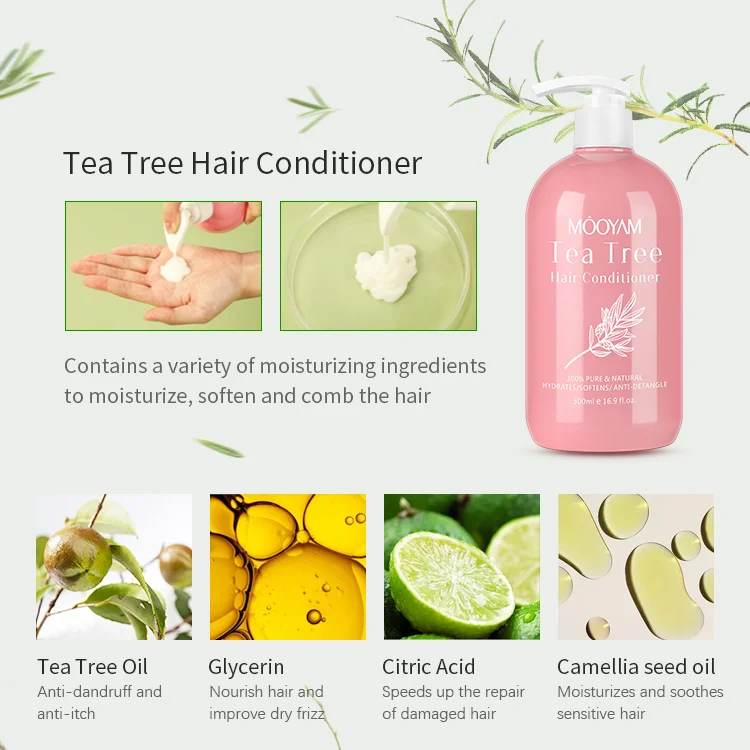 Hot sell natural organic private label hair growth smooth shampoo agran oil & tea tree oil shampoo and conditinoer set