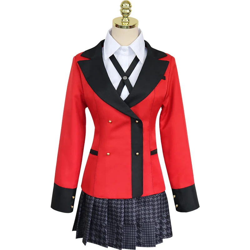 Dreaming Of Yome Anime Kakegurui Yomotsuki Runa Costume Womens Coat Anime Skirt set Cosplay
