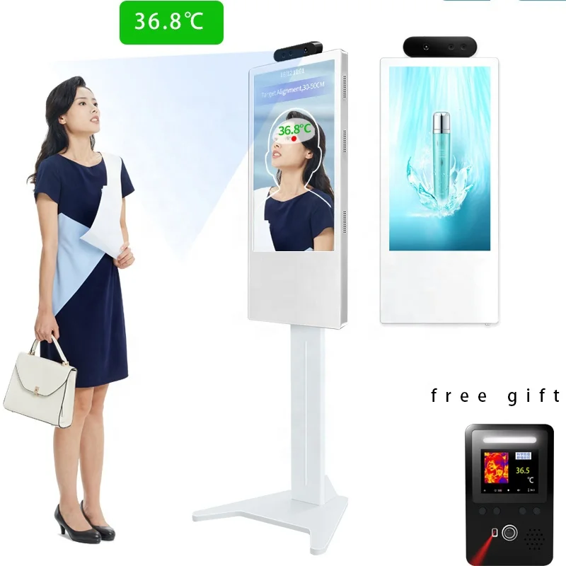
Temperature Scanner Kiosk Sensor Face Recognition Kiosk Digital Signage and Displays Advertising Players Screen 