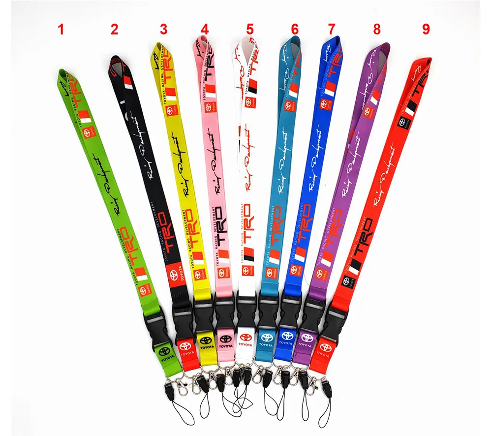 RTS China Wholesale hook  white polyester lanyard Car Brand print neck lote de key ring lanyards quick release lanyard